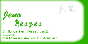 jeno meszes business card